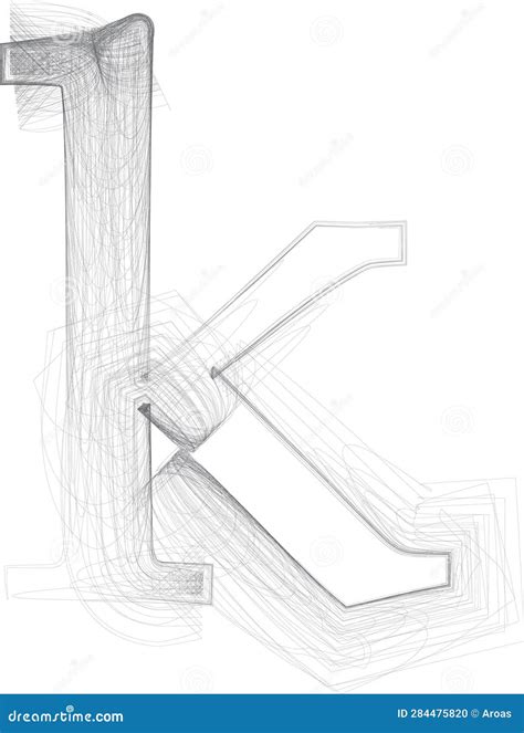 doodle digital drawn sketch letter  stock vector illustration
