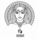 Virgo Zodiac Pages Coloring Adults Line Adult Sign Girl Template Freepik Vector Drawing Signo sketch template