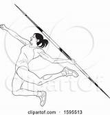 Javelin Throwing Athlete Illustration Female Royalty Perera Lal Clipart Vector sketch template