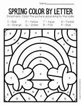 Letter Spring Worksheets Preschool Color Capital Rainbow sketch template