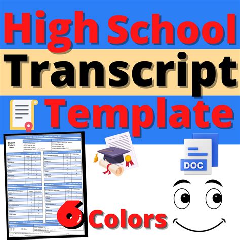 high school transcript resource template editable printable homeschool