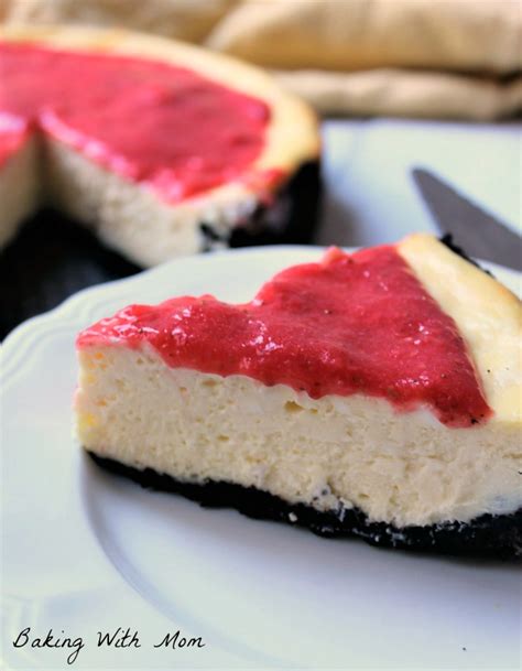 Strawberry Raspberry Cheesecake With Oreo Crumb Crust