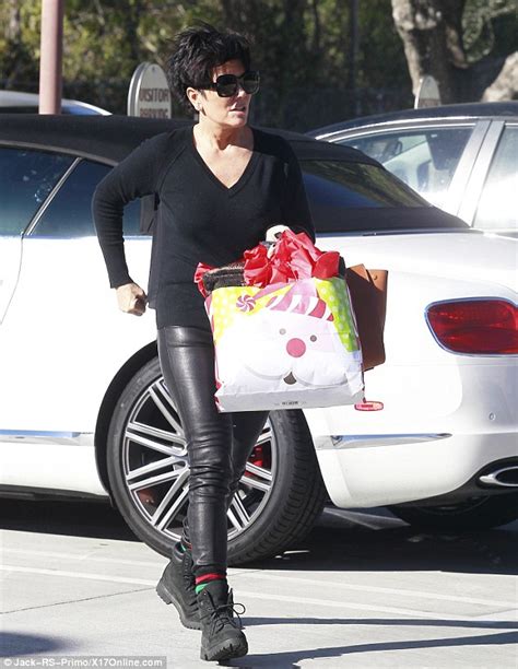 kris jenner 58 suffers an identity crisis in youthful leather pants with flyaway hair to rival