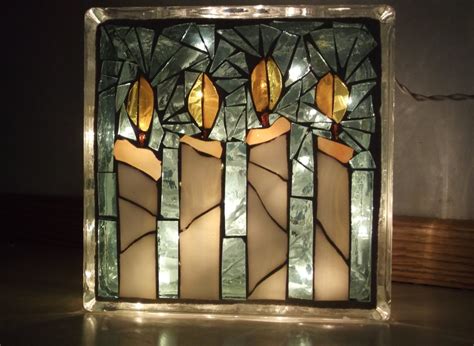 Christmas Stained Glass Mosaic Light Box Etsy