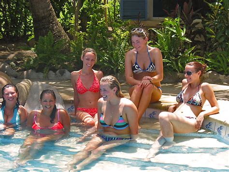 Bikini Girls Enjoying The Lovely Aquarius Pool Right