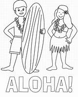 Coloring Aloha Hawaiian Pages Greet Netart Hawaii Sheets Printable Kids Getdrawings Words sketch template