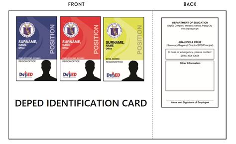 deped official identification card design service marks  visual
