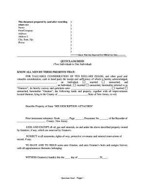 quitclaim deed  fill  printable fillable blank