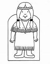 Coloring Indian Pages Native American Girl Cherokee Kids Thanksgiving Printables Indians Printable Drawing Coloring4free Adults Color Preschooler Woman Dolls Print sketch template
