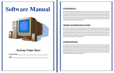 instruction manual templates   printable word  formats