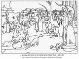 Seurat Coloring Pages Getcolorings Color Printable Georges sketch template