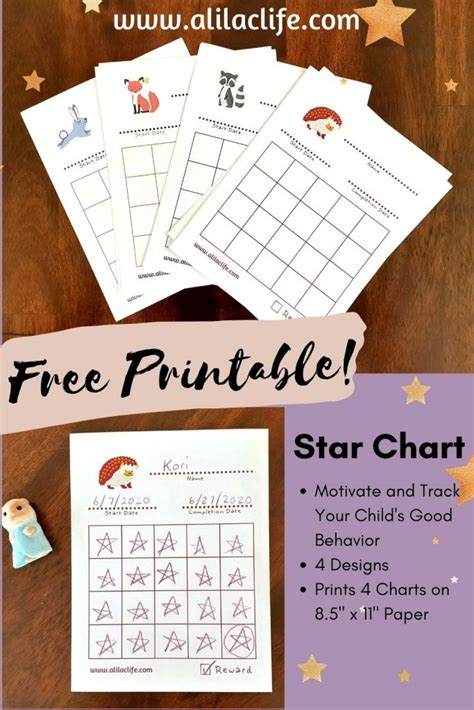 star chart tracker sheet  kids  printable  lilac life
