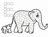 Dot Dauber Pages Coloring Printable Elephant Clown Template sketch template