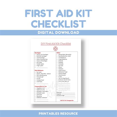 aid kit checklist checklist   aid kit jonda etsy uk