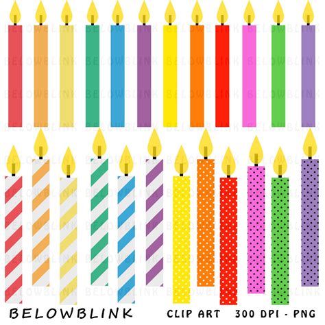 birthday candles digital clip art commercial  instant