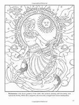 Coloring Pages Goddesses Gods Adults Book Goddess Books Color Greek Pagan Gaia Colouring Adult Printable Mythology Coloriage Dover Paris Wicca sketch template