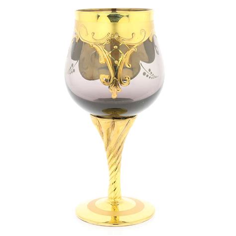 Murano Glass Wine Glasses Gold Wine Goblets
