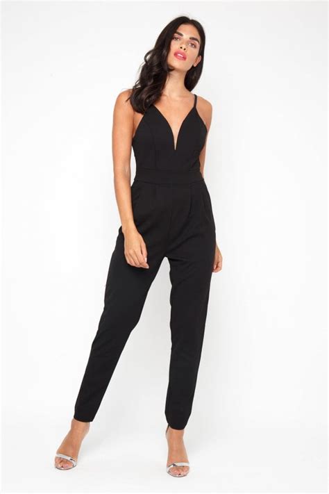 walg deep v strappy jumpsuit walg jumpsuits