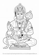 Hanuman Drawing Draw Lord Sketch Step Coloring Gada Drawings Sketches Pages Drawingtutorials101 Hinduism Tattoo Make Print Learn Tutorials Krishna Paintingvalley sketch template