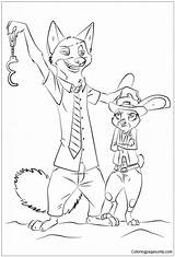 Zootopia Police Pages Coloring Color sketch template
