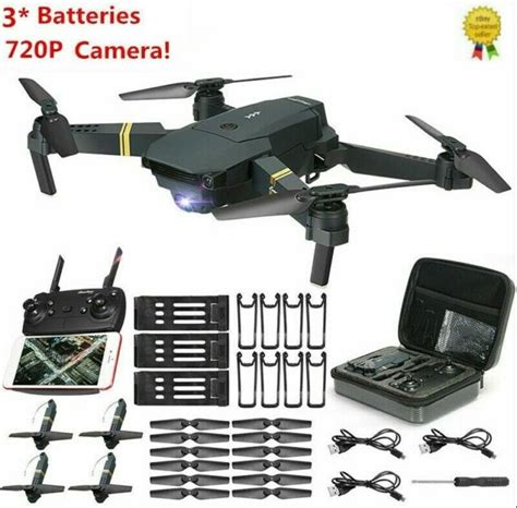 drone  pro hd camera wifi app fpv foldable wide angle  batteries gs ebay