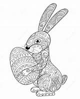 Rabbit Easter Zentangle Coloring Pages Egg Mandala Adult Colouring Cartoon Animal Flowers Coloringpagesfortoddlers sketch template