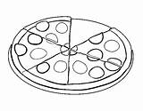Pizza Pepperoni Coloring Coloringcrew Food sketch template