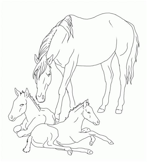 grazzing mare horse  filly coloring pages horse coloring