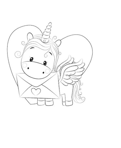 unicorn valentine coloring pages coloring book