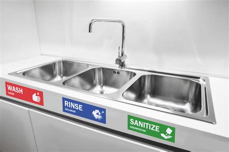 wash rinse sanitize sink labels ideal handwashing signs