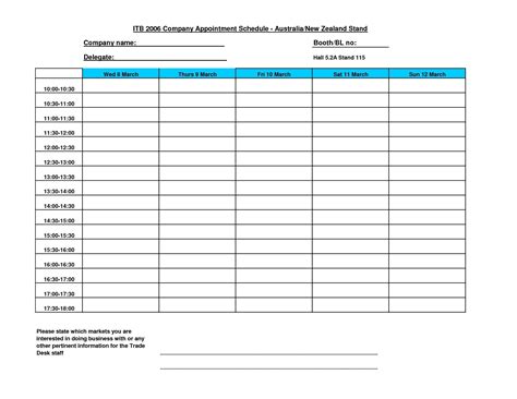 daily schedule  minute increments  calendar printable