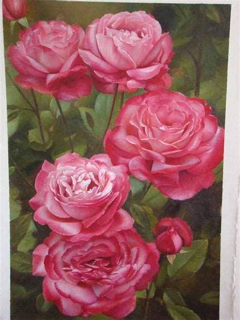 beautiful  realistic flower paintings templates perfect