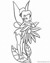 Coloring Pages Peter Pan Bell Tinker Tinkerbell Disneyclips Leaning Flower sketch template
