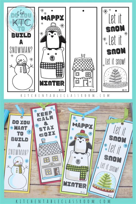 printable winter bookmarks  ready   kiddos  add