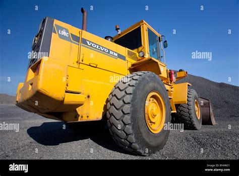 yellow volvo bm lc front loader finland stock photo alamy