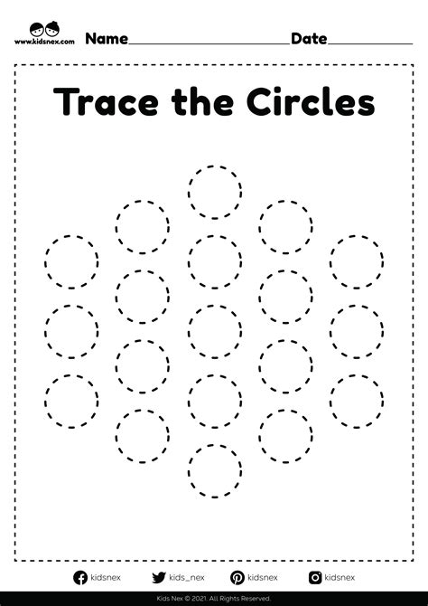 tracing circles worksheet  printable