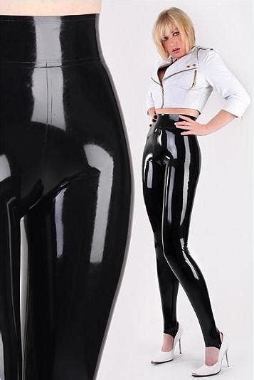 sexy women s black high waist latex exotic pants leggings skinny rubber