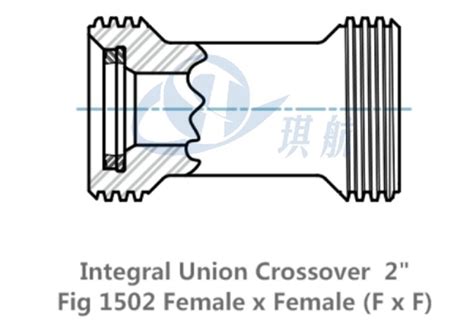 integral hammer union crossover adapter  fig  female  female