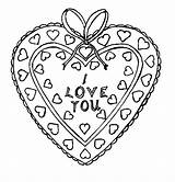 Coloring Pages Heart Valentines Hearts Valentine Color Printable sketch template
