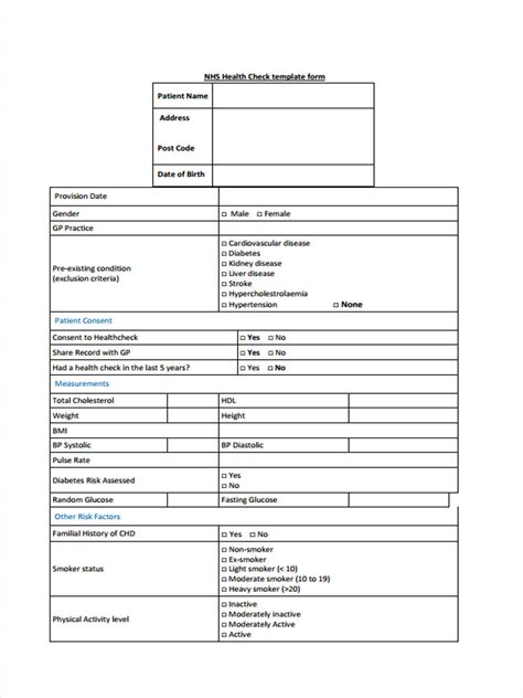 health check forms   ms word