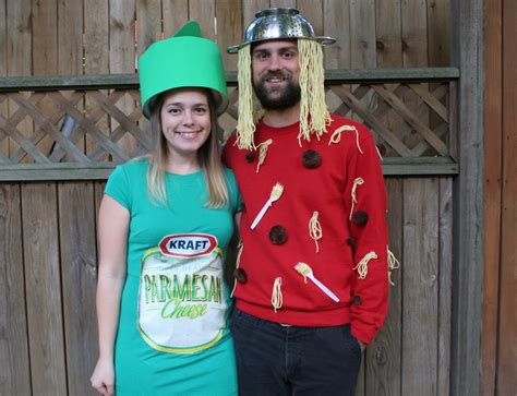 our halloween costumes spaghetti and parmesan cheese the