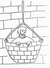 Saul Basket Escapes Lowered Barnabas Acts sketch template