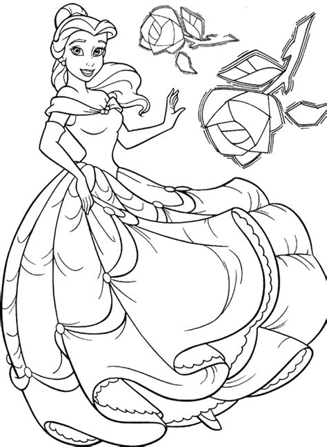 disney princess belle coloring page  kids related picture car