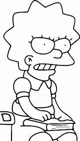 Lisa Simpson Para Colorear Simpsons Con Coloring Libro El Pages Páginas Originales Regazo Sentada Las Un Los sketch template