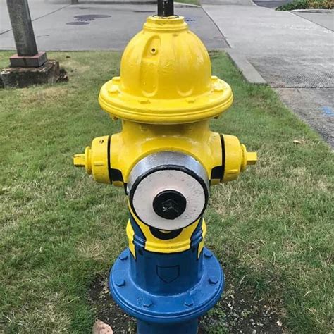 firehydrant painted     minion  cute fire hydrant