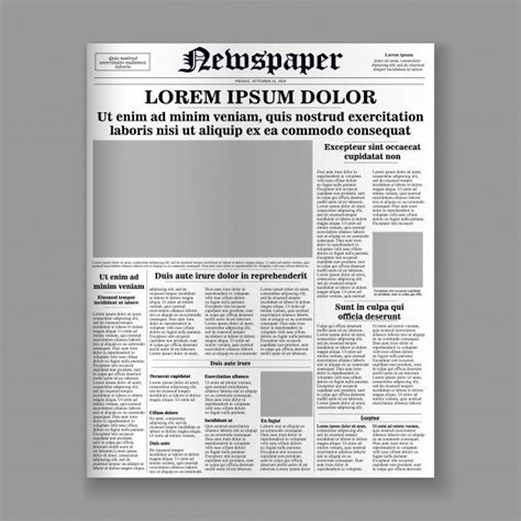 premium vector realistic newspaper front page template newspaper
