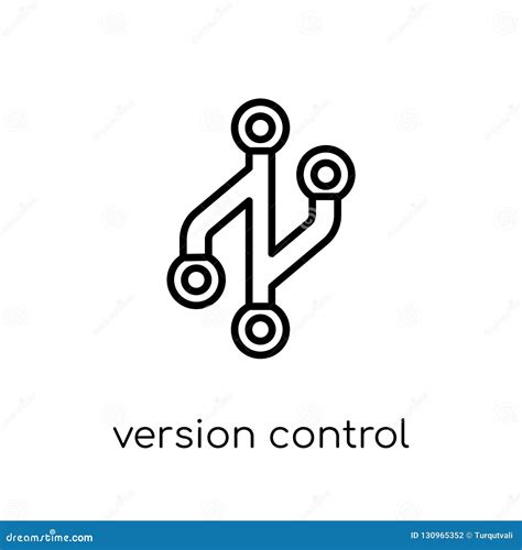 version control icon trendy modern flat linear vector version  stock vector illustration