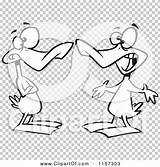 Conversation Ducks Quacking Outlined Coloring Vector Cartoon Toonaday sketch template