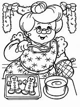 Coloring Mrs Claus Pages Printable Getcolorings Xmas sketch template