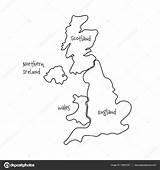 Britain England Outline Divided sketch template